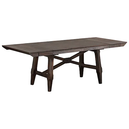 Transitional 96" Trestle Table with 2 Leaves